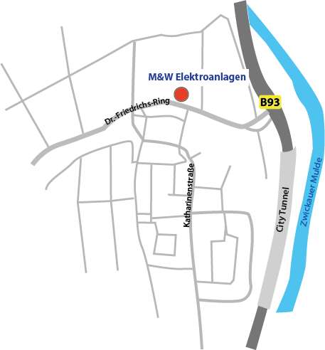 Lageplan MuW Elektroanlagen in Zwickau